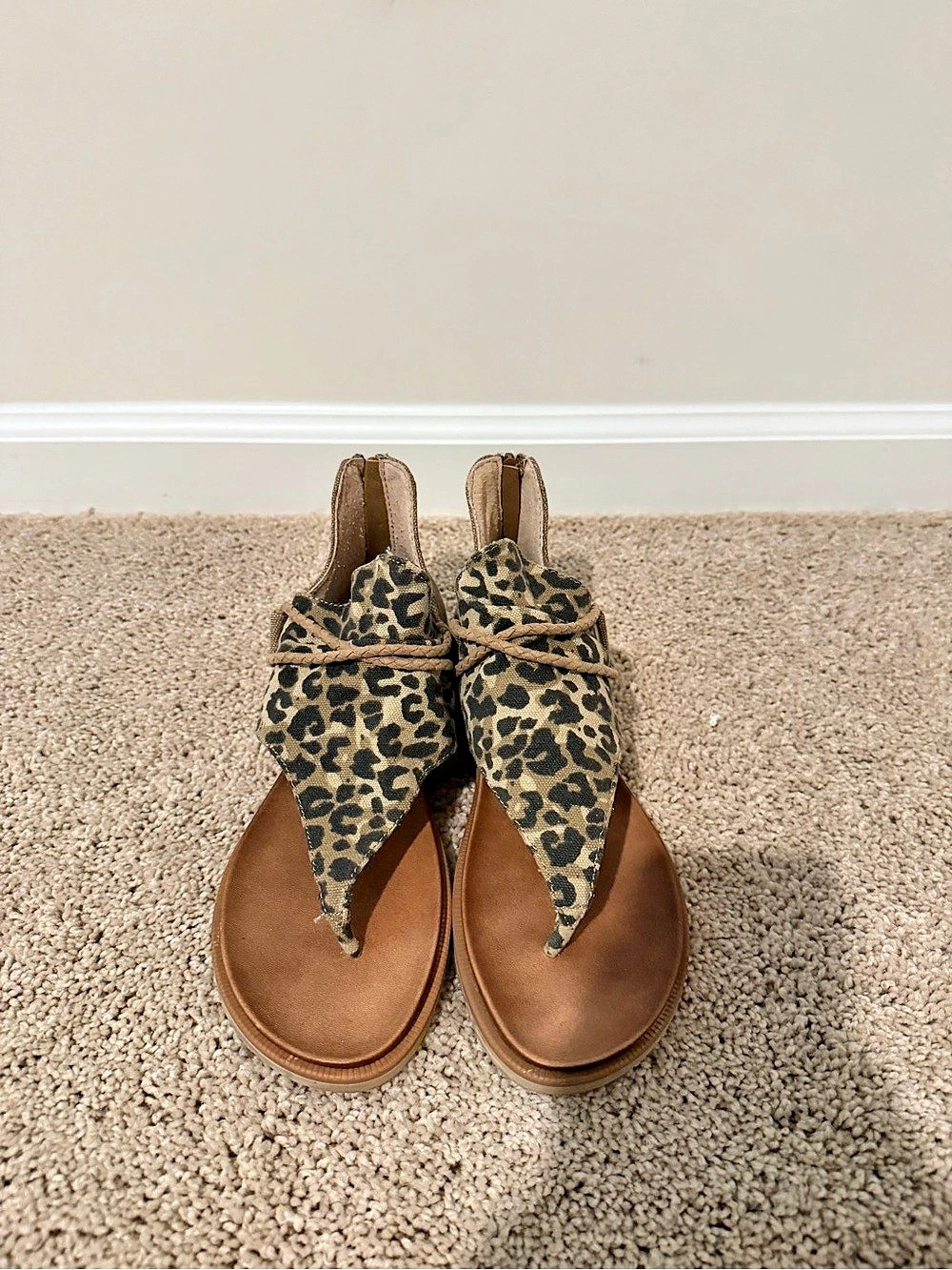 Very G Sparta Leopard Sandals Brown